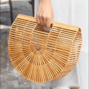 Wooden bamboo Small beach bag